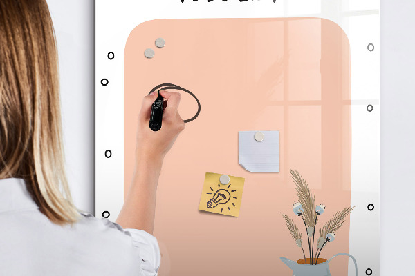 Decoratief glazen wandbord beschrijfbaar en magnetisch Planning- en notitiebord
