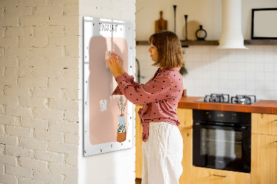 Decoratief glazen wandbord beschrijfbaar en magnetisch Planning- en notitiebord