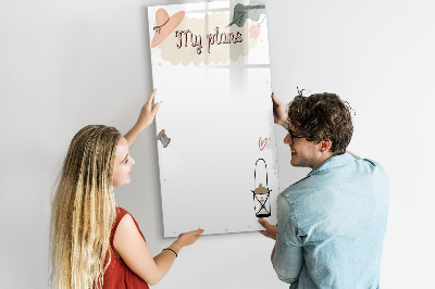 Memobord van glas met print inclusief neodymium magneten Plannen maken met plezier en creativiteit