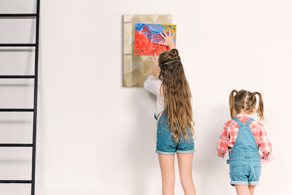 Decoratief glazen wandbord beschrijfbaar en magnetisch Modern prikbord voor notities en foto's