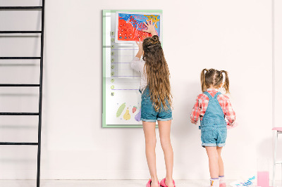 Memobord van glas met print inclusief neodymium magneten Boodschappenlijst met ruimte voor foto's