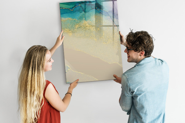 Memobord van glas met print inclusief neodymium magneten Een stijlvol bord voor notities en foto's