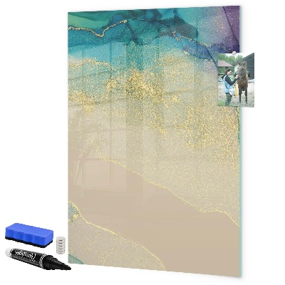 Memobord van glas met print inclusief neodymium magneten Een stijlvol bord voor notities en foto's