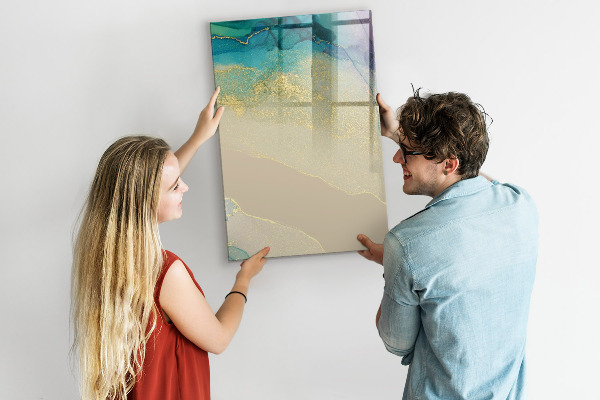 Memobord van glas met print inclusief neodymium magneten Een stijlvol bord voor notities en foto's