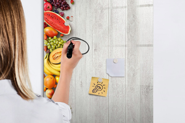 Memobord van glas met print inclusief neodymium magneten Creatieve fruitplank met foto's