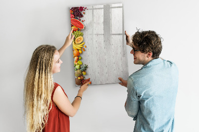 Memobord van glas met print inclusief neodymium magneten Creatieve fruitplank met foto's