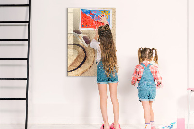 Decoratief glazen wandbord beschrijfbaar en magnetisch Zomerherinneringen aan het strand