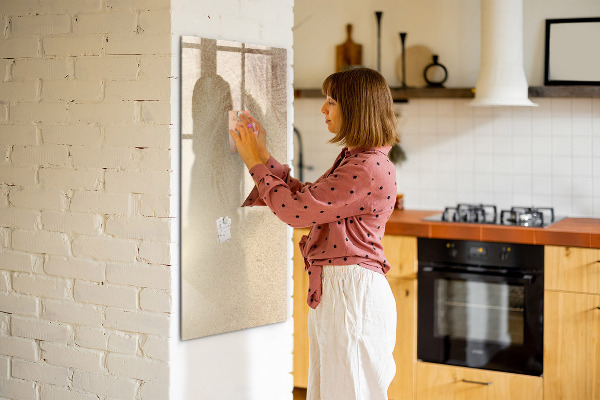 Memobord van glas met print inclusief neodymium magneten Bord voor foto's en notities
