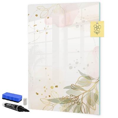 Decoratief glazen wandbord beschrijfbaar en magnetisch Creatief moodboard voor foto's en notities