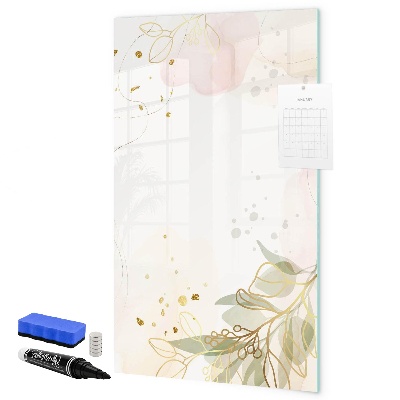 Decoratief glazen wandbord beschrijfbaar en magnetisch Creatief moodboard voor foto's en notities