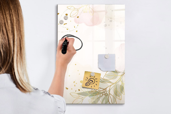 Decoratief glazen wandbord beschrijfbaar en magnetisch Creatief moodboard voor foto's en notities