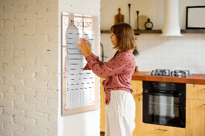 Memobord van glas met print inclusief neodymium magneten Takenlijst met ruimte voor foto's