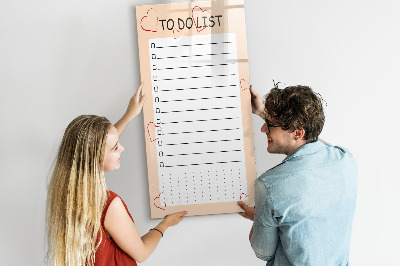 Memobord van glas met print inclusief neodymium magneten Takenlijst met ruimte voor foto's