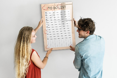 Memobord van glas met print inclusief neodymium magneten Takenlijst met ruimte voor foto's