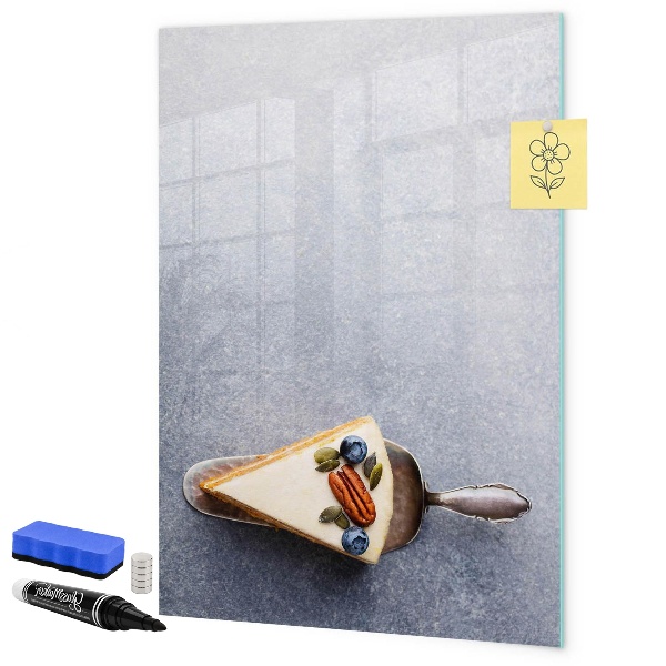 Decoratief glazen wandbord beschrijfbaar en magnetisch Creatief prikbord voor notities en foto's