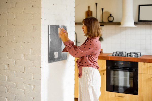 Memobord van glas met print inclusief neodymium magneten Modern prikbord voor notities en foto's