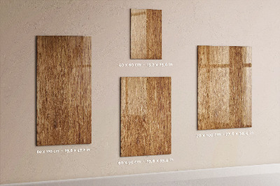 Decoratief glazen wandbord beschrijfbaar en magnetisch Notitiebord op een houten achtergrond