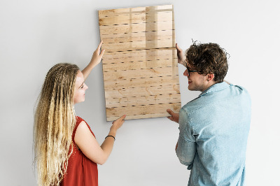 Decoratief glazen wandbord beschrijfbaar en magnetisch Notitiebord op een houten achtergrond