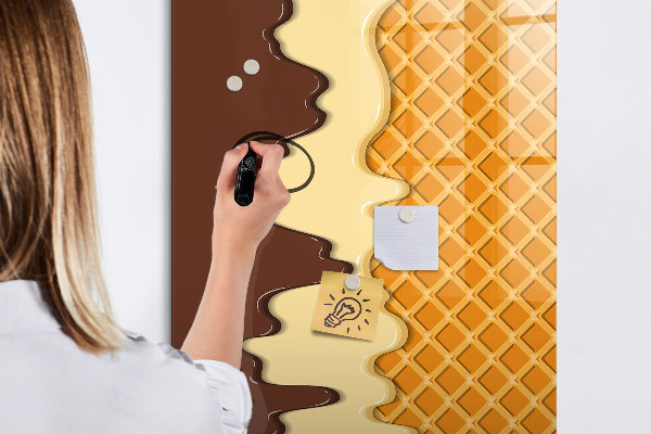 Memobord van glas met print inclusief neodymium magneten Een leuk prikbord voor foto's en notities.