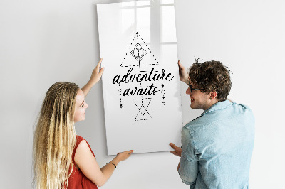 Memobord van glas met print inclusief neodymium magneten Een creatieve ruimte voor herinneringen en avonturen.