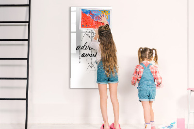 Memobord van glas met print inclusief neodymium magneten Een creatieve ruimte voor herinneringen en avonturen.