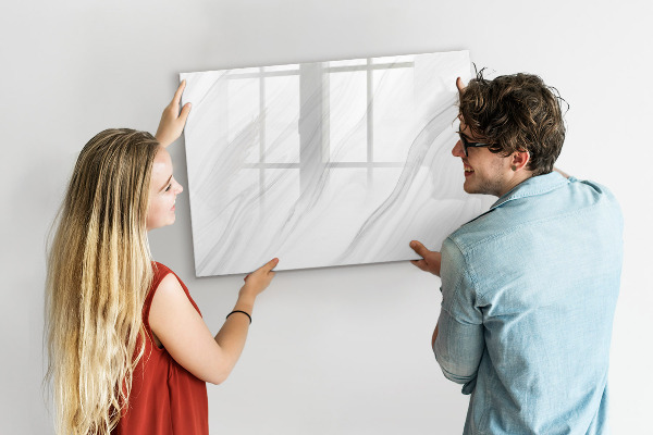 Memobord van glas met print inclusief neodymium magneten Een prikbord voor het presenteren van herinneringen en foto's