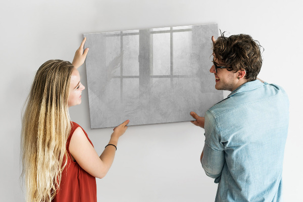 Decoratief glazen wandbord beschrijfbaar en magnetisch Notitie- en fotobord