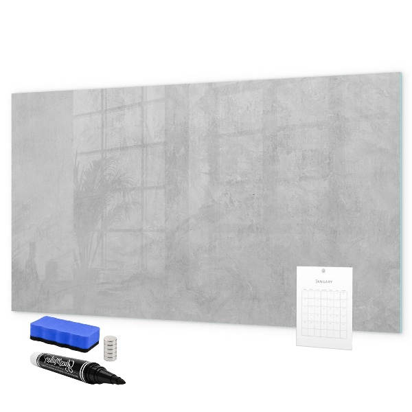 Decoratief glazen wandbord beschrijfbaar en magnetisch Notitie- en fotobord