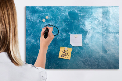 Decoratief glazen wandbord beschrijfbaar en magnetisch Een kleurrijk prikbord voor notities en foto's