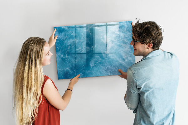 Decoratief glazen wandbord beschrijfbaar en magnetisch Een kleurrijk prikbord voor notities en foto's