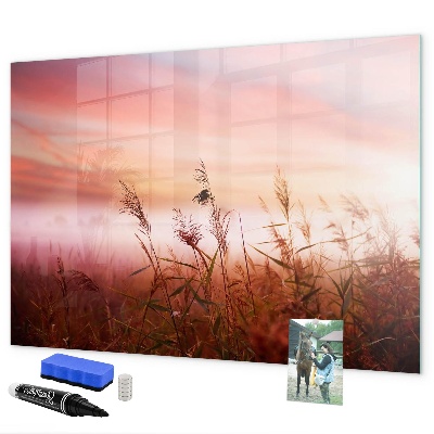 Memobord van glas met print inclusief neodymium magneten Een creatieve ruimte voor het presenteren van foto's