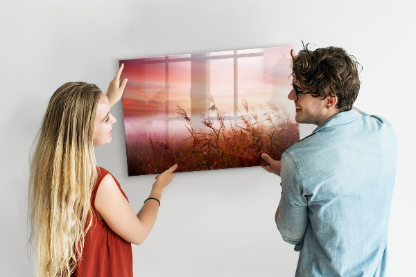 Memobord van glas met print inclusief neodymium magneten Een creatieve ruimte voor het presenteren van foto's