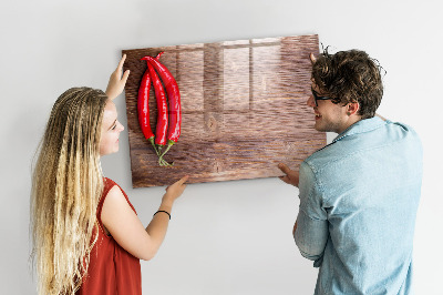 Decoratief glazen wandbord beschrijfbaar en magnetisch Een praktisch prikbord voor notities en foto's.
