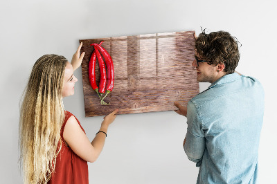 Decoratief glazen wandbord beschrijfbaar en magnetisch Een praktisch prikbord voor notities en foto's.