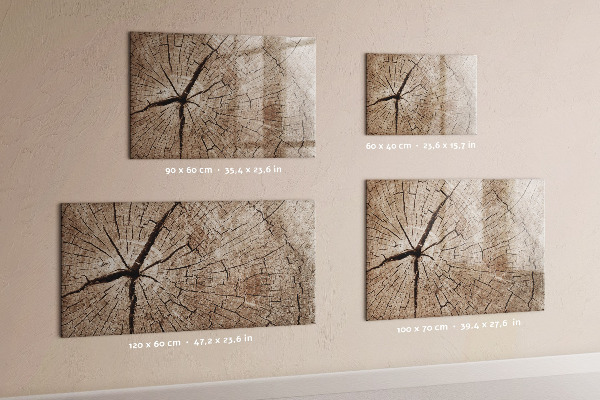 Memobord van glas met print inclusief neodymium magneten Natuurlijk ontwerp met ruimte voor foto's