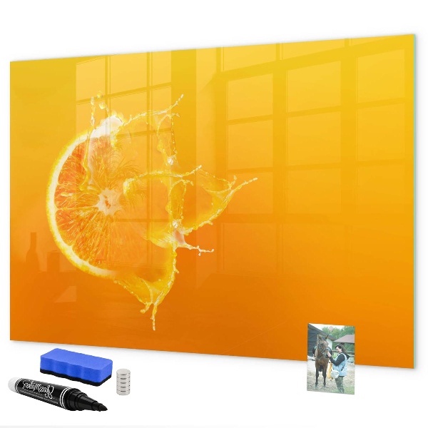 Decoratief glazen wandbord beschrijfbaar en magnetisch Een kleurrijk prikbord voor notities en foto's