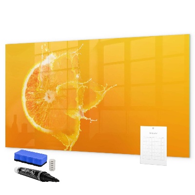 Decoratief glazen wandbord beschrijfbaar en magnetisch Een kleurrijk prikbord voor notities en foto's