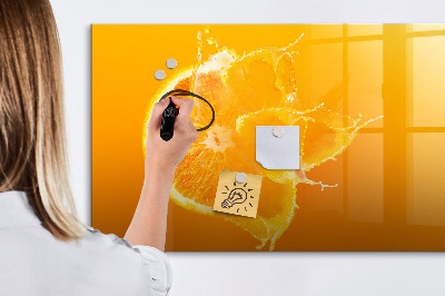 Decoratief glazen wandbord beschrijfbaar en magnetisch Een kleurrijk prikbord voor notities en foto's