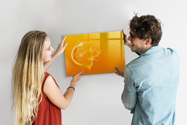 Decoratief glazen wandbord beschrijfbaar en magnetisch Een kleurrijk prikbord voor notities en foto's