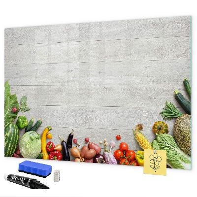 Decoratief glazen wandbord beschrijfbaar en magnetisch Een creatieve ruimte voor herinneringen en foto's
