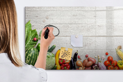 Decoratief glazen wandbord beschrijfbaar en magnetisch Een creatieve ruimte voor herinneringen en foto's