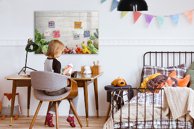 Decoratief glazen wandbord beschrijfbaar en magnetisch Een creatieve ruimte voor herinneringen en foto's