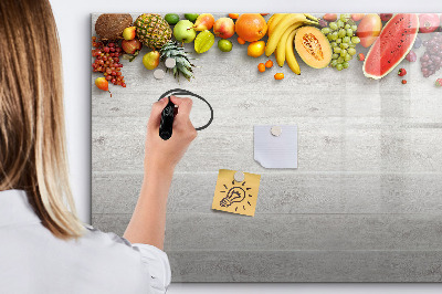 Decoratief glazen wandbord beschrijfbaar en magnetisch Kleurrijke fotopresentatieset