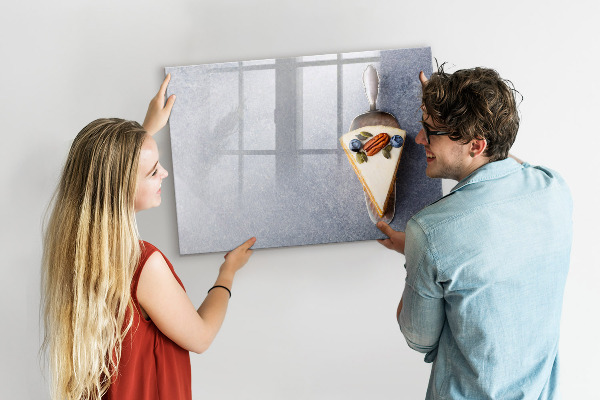 Decoratief glazen wandbord beschrijfbaar en magnetisch Een creatieve plek voor herinneringen en notities