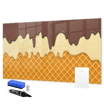 Decoratief glazen wandbord beschrijfbaar en magnetisch Mooie momenten op de ijsbaan
