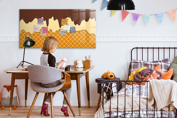 Decoratief glazen wandbord beschrijfbaar en magnetisch Mooie momenten op de ijsbaan
