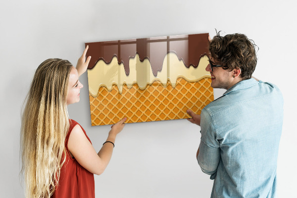 Decoratief glazen wandbord beschrijfbaar en magnetisch Mooie momenten op de ijsbaan