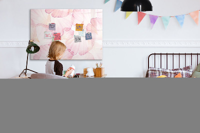 Decoratief glazen wandbord beschrijfbaar en magnetisch Creatief moodboard voor foto's en notities
