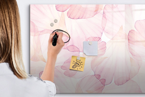 Decoratief glazen wandbord beschrijfbaar en magnetisch Creatief moodboard voor foto's en notities