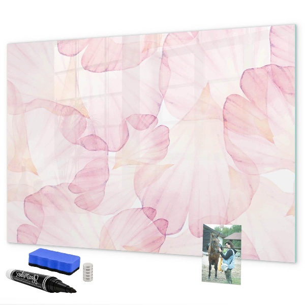 Decoratief glazen wandbord beschrijfbaar en magnetisch Creatief moodboard voor foto's en notities